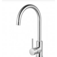 Round Brushed Nickel Sink Mixer